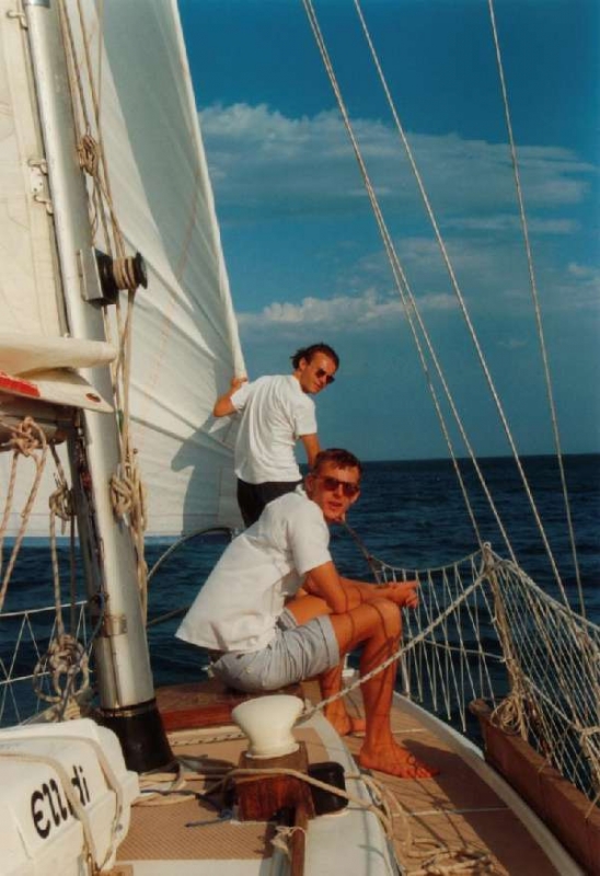 Oliver und Stevo beim Segeln